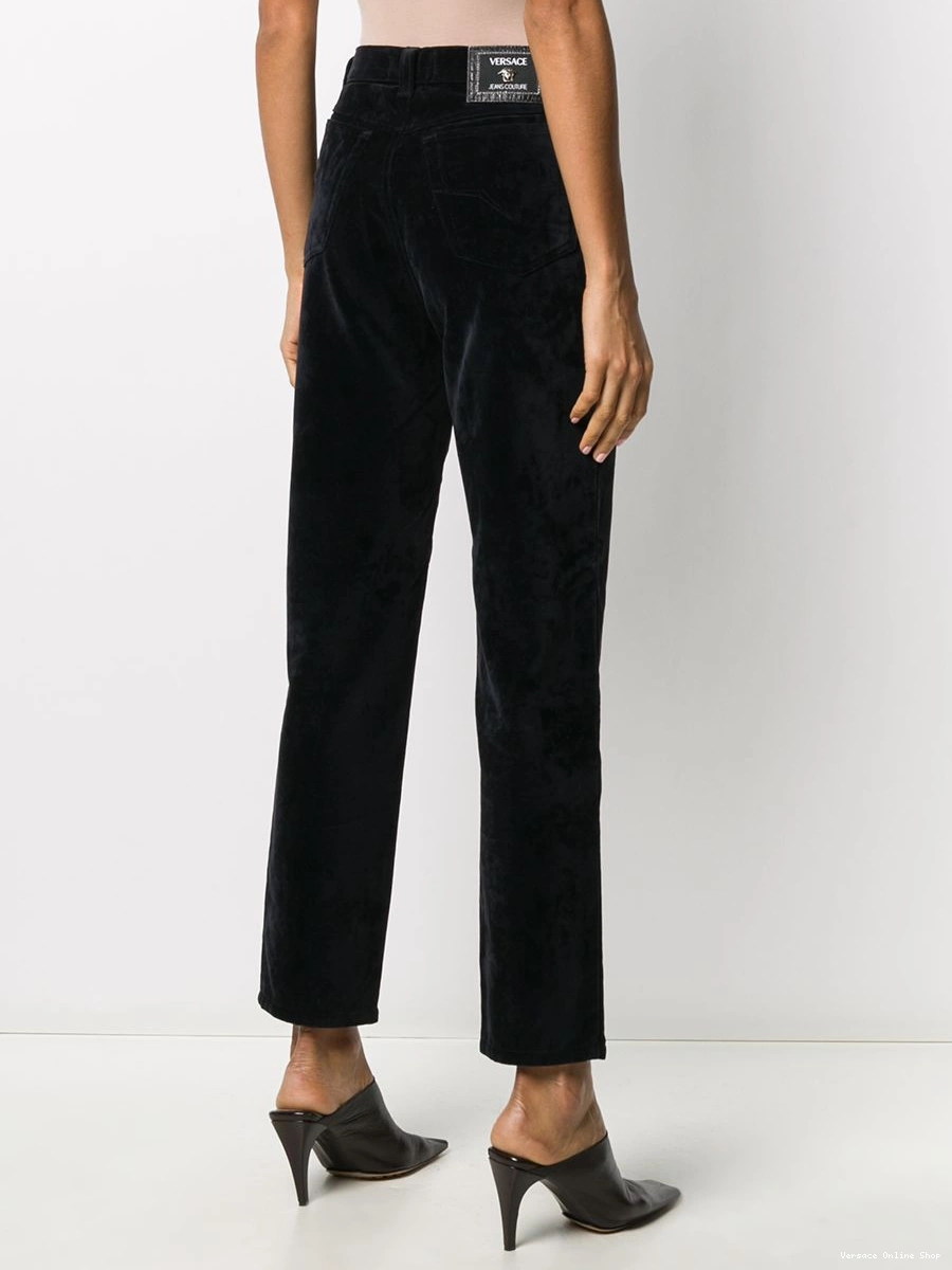 Affordable velvet Women 1990s trousers Versace straight-leg 0711